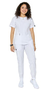 Women's Soft Stretch Silver Zipper Jogger Uniform - Style ST400-JR - Dress A Med
