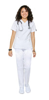 Women's 11 Pocket Stretch Slim Fit Uniform Scrubs - Style ST408 - Dress A Med