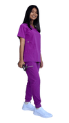 Women's Stretch Slim Fit Zipper Jogger Uniform - Style ST88-JR - Color Violet