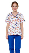 Dragonfly Print 4 Pocket Uniform Scrubs Set - Dress A Med