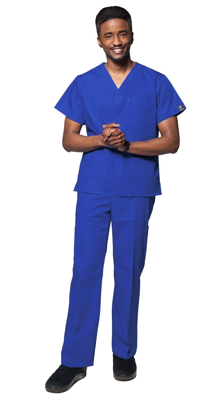 Dress A Med Men's Multi-Use Pockets Classic Uniform Scrubs