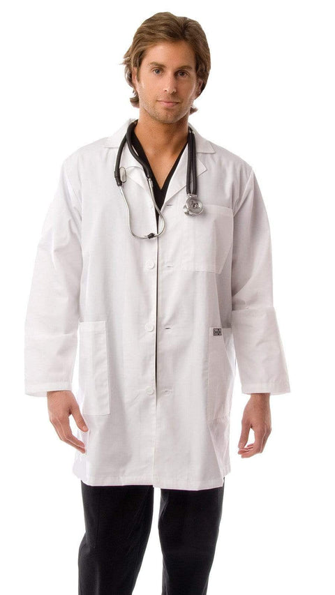 Men's Multi-Pocket Long Lab Coat Medical Uniform - Dress A Med
