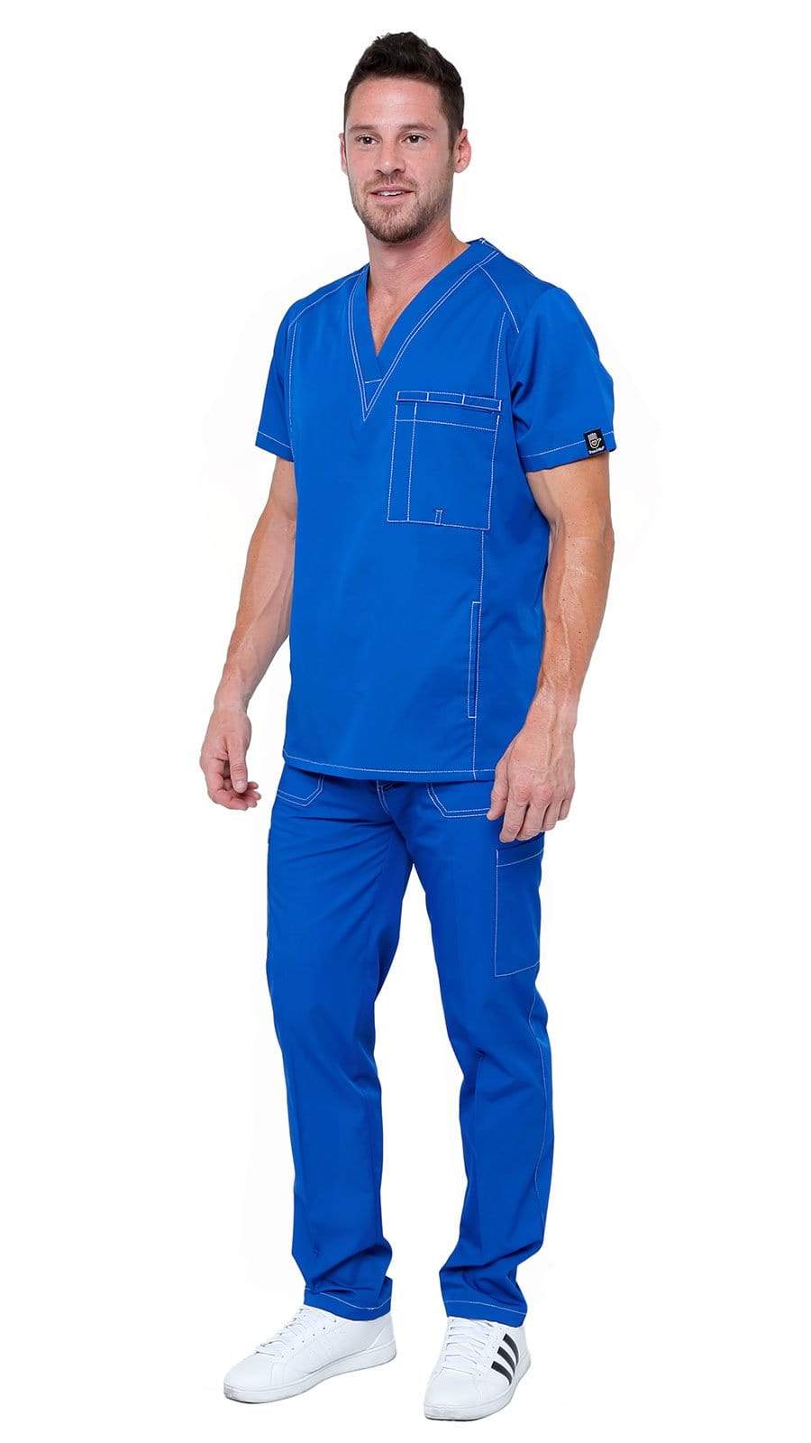 Men's 5-Pocket Sky Blue Scrub Suit