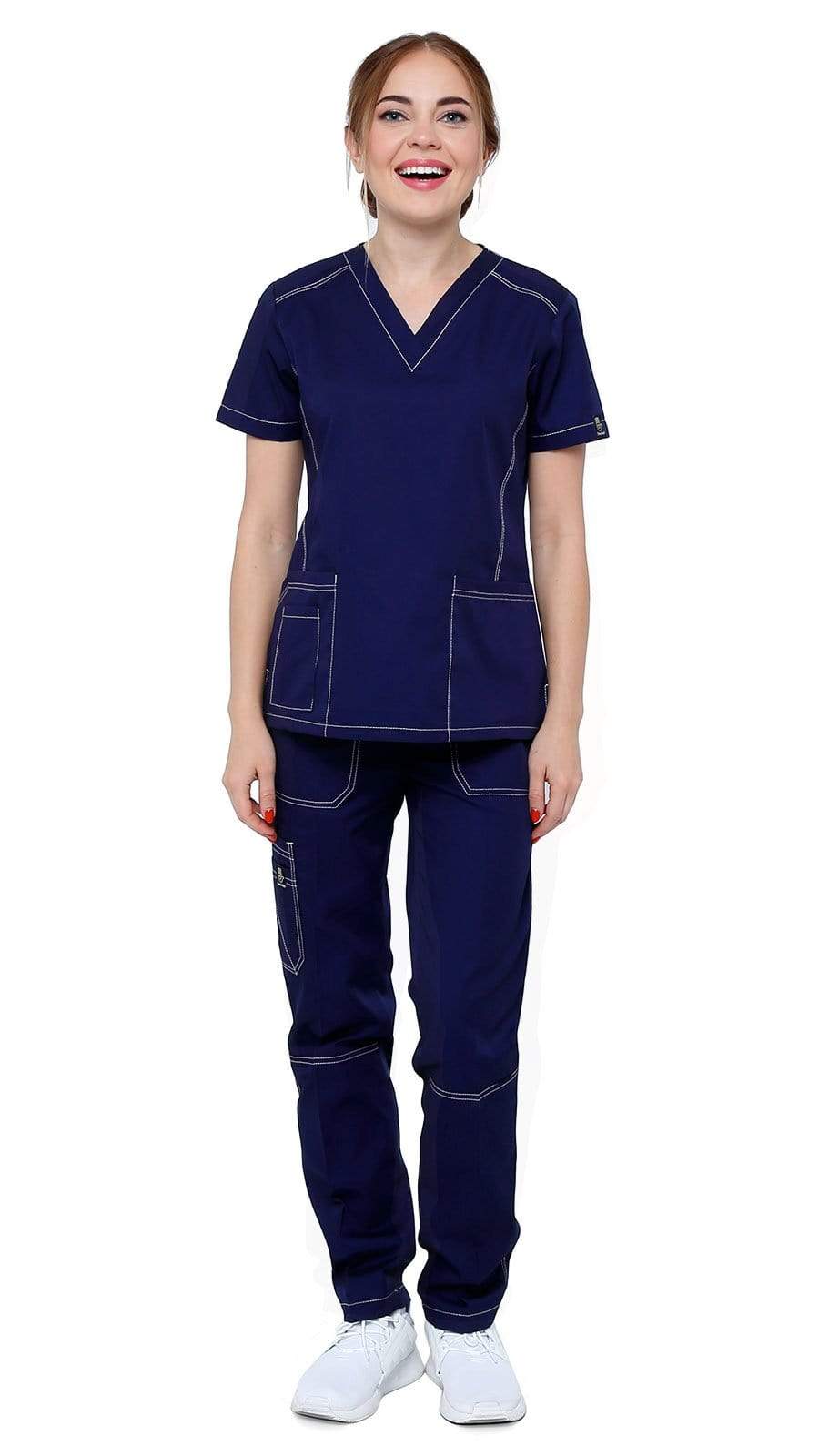 Women's Designer Slim Fit Contrast Medical Scrubs - Style 804 – Dress A Med