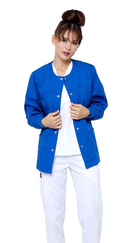 Women's Snap Jacket Warm Up Uniform Scrub - Dress A Med